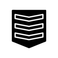 distintivo icona solido nero colore militare simbolo Perfetto. vettore