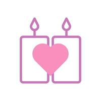 candela amore icona duotone viola rosa stile San Valentino illustrazione simbolo Perfetto. vettore