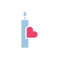 candela amore icona solido blu rosa stile San Valentino illustrazione simbolo Perfetto. vettore