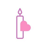 candela amore icona duotone viola rosa stile San Valentino illustrazione simbolo Perfetto. vettore