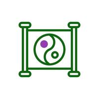 yin e yang icona duotone verde viola colore Cinese nuovo anno simbolo Perfetto. vettore