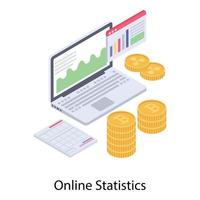 statistiche e grafico online vettore