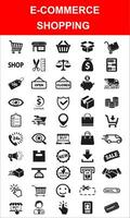 impostato semplice e-commerce shopping relazionato icone. con un schema stile. contiene I negozi, veloce i saldi, bancomat e altri. con il scopo di ui, ragnatela, applicazione o Software e molti altri vettore