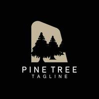 pino albero logo, vettore design illustrazione modello sempreverde albero Vintage ▾ silhouette foresta