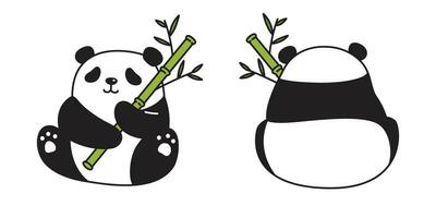 orso vettore panda icona polare orso bambù cibo logo orsacchiotto cartone animato personaggio simbolo illustrazione scarabocchio