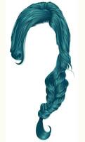 di moda donne capelli blu colore . treccia . moda bellezza stile . vettore