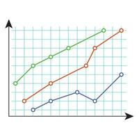 grafico con colore linea e punti. grafico economico elemento, analitica e statistico Piano, vettore illustrazione