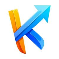 pendenza stile contabilità K lettera logo vettore