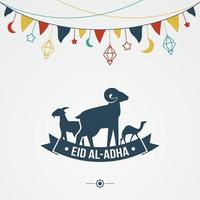 felice biglietto di auguri eid al adha mubarak vettore