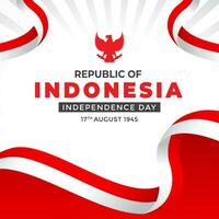 bendera merah putih Indonesia o bingkai bendera merah putih e sfondo merah putih o ornamento telaio merah putih vettore