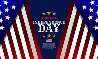 4 luglio. disegno di sfondo del giorno dell'indipendenza con noi bandiera. vettore