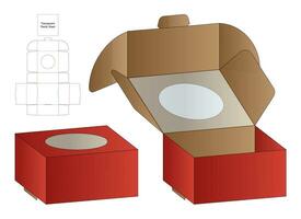 disegno del modello fustellato di imballaggio della scatola. Modello 3d vettore