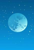 vettore illustrazione di stellato notte e pieno Luna