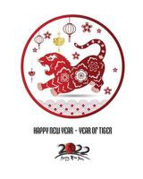 felice anno nuovo cinese 2022 - anno della tigre. vettore