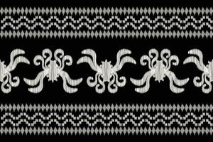 etnico ikat tessuto modello geometrico stile.africano ikat ricamo etnico orientale modello nero sfondo. astratto,vettore,illustrazione.trama,abbigliamento,cornice,decorazione,tappeto,motivo. vettore