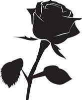 rosa con germoglio vettore silhouette illustrazione