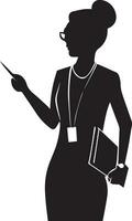 femmina insegnante vettore silhouette illustrazione
