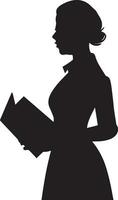 femmina insegnante vettore silhouette illustrazione