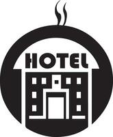 Hotel logo vettore silhouette, Hotel icona vettore