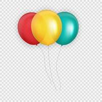 gruppo di sfondo di palloncini di colore lucido elio. set di palloncini per compleanni, anniversari, decorazioni per feste. illustrazione vettoriale