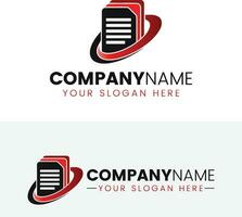 carta documento logo design modello vettore