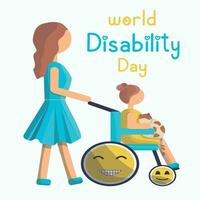 Disabilitato bambini. un' sedia a rotelle. bambini con lesioni. persone con disabilità. vettore