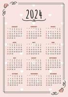 calendario 2024 - tutti mesi - nazionale vacanze. calendario commemorativo date e vacanze vettore