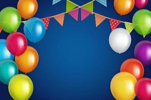 colore lucido buon compleanno palloncini banner sfondo illustrazione vettoriale