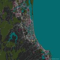 vettore città carta geografica di oro costa Queensland Australia