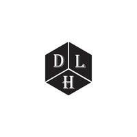 dlh lettera logo design.dlh creativo iniziale dlh lettera logo design. dlh creativo iniziali lettera logo concetto. vettore