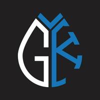 gk lettera logo design.gk creativo iniziale gk lettera logo design. gk creativo iniziali lettera logo concetto. vettore