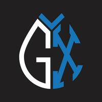 gx lettera logo design.gx creativo iniziale gx lettera logo design. gx creativo iniziali lettera logo concetto. vettore