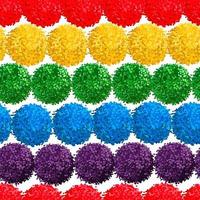 il modello vettoriale senza cuciture con piccoli fiori pelosi o pompon in una varietà di colori vivaci può essere utilizzato per web, stampa, carta da parati, moda primavera estate, tessuto, tessuto, sfondo di carta.