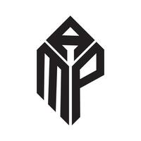amp lettera logo design.amp creativo iniziale amp lettera logo design. amp creativo iniziali lettera logo concetto. vettore