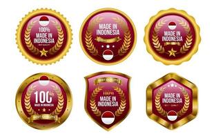 made in indonesia badge set