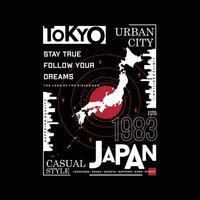 tokyo Giappone città, testo telaio, grafico moda stile, t camicia disegno, tipografia vettore, illustrazione vettore