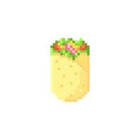 illustrazione vettore grafico di burrito nel pixel arte stile