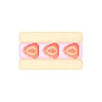 illustrazione vettore grafico di fragola Sandwich nel pixel arte stile