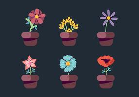 Set di clipart di fiori vettore