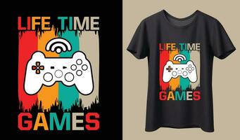 design t-shirt da gioco vettore