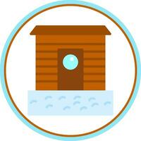 ghiaccio pesca capanna vettore icona design