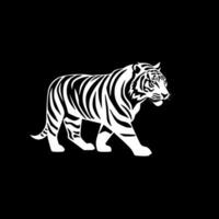 tigre - nero e bianca isolato icona - vettore illustrazione