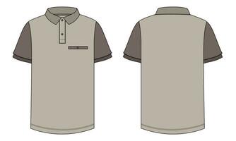 corto manica polo camicia vettore illustrazione modello davanti e indietro visualizzazioni