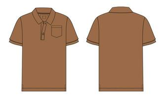 corto manica polo camicia vettore illustrazione modello davanti e indietro visualizzazioni