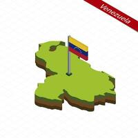 Venezuela isometrico carta geografica e bandiera. vettore illustrazione.