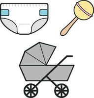 bambino e maternità icona vettori. carino icone per bambino e maternità a tema vettore