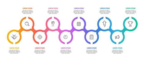 10 processi infografica con icone per successo. vettore illustrazione.