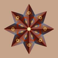 Questo è un' poligonale modello. Questo è un' Marrone geometrico mandala. asiatico floreale modello. vettore