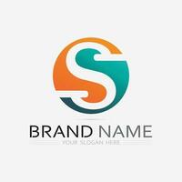 S logo e attività commerciale aziendale S lettera vettore