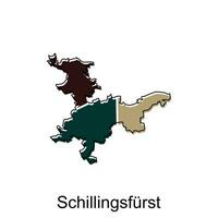 schillingfurst città carta geografica illustrazione. semplificato carta geografica di Germania nazione vettore design modello